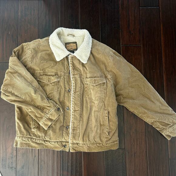 Y2K Arizona Jean Co 100% Cotton exterior Brown Corduroy Jacket durable Utility - Picture 1 of 9